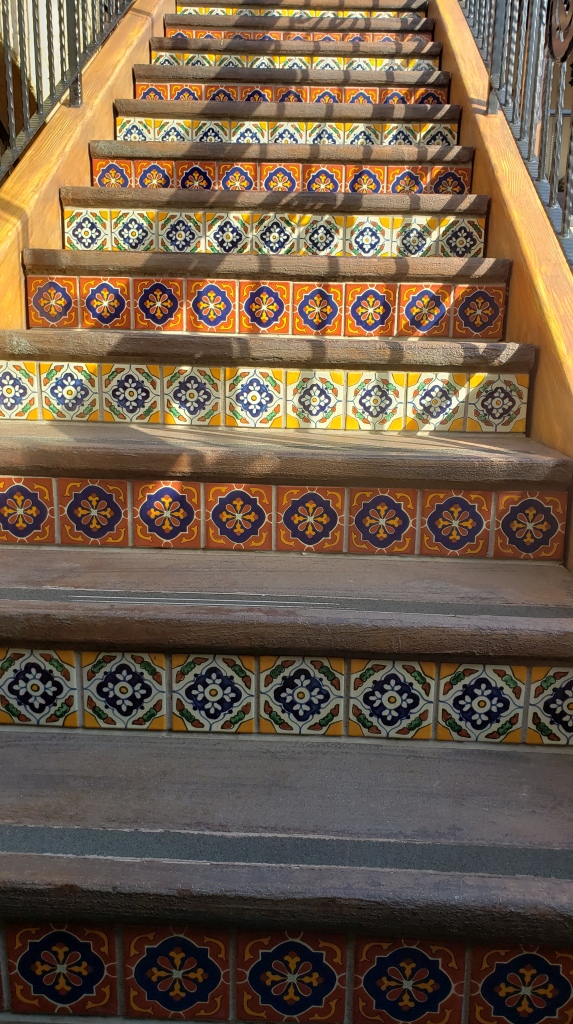 colorful tiles on staircase